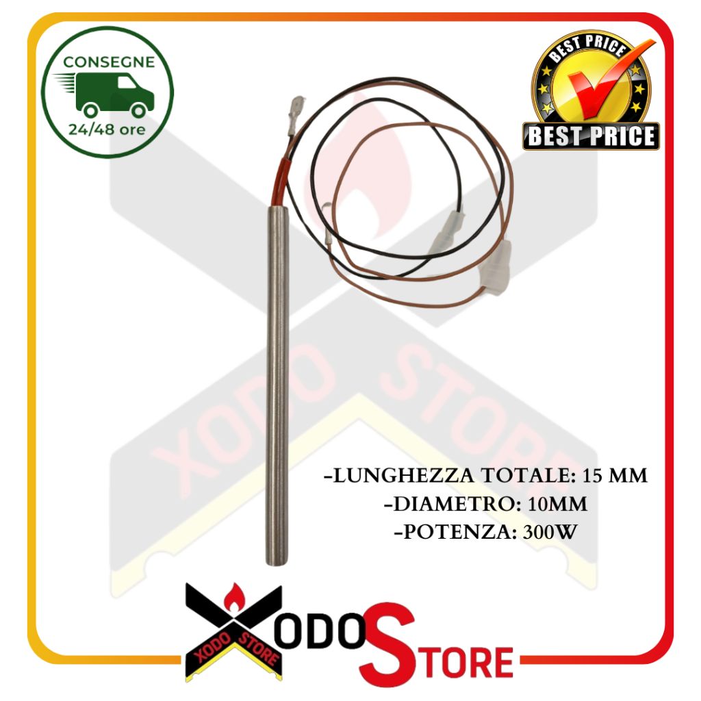 Ignition resistor glow plug for UTX pellet stove compatible with EDILKAMIN R650500