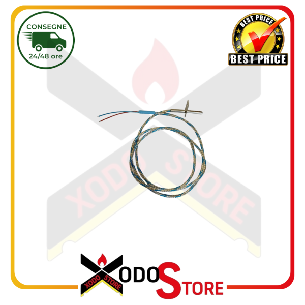 Termocoppia J con flangia acciao AISI 316 Lung capsula 40 mm Diam 4 mm cavo 88 (Rif.Int. 8016)