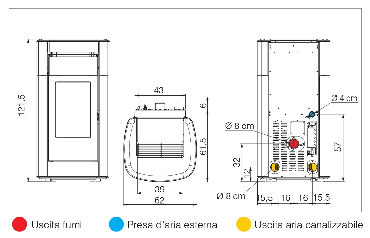 EDILKAMIN 5 Star Pellet Stove 12.6 kW model VYDA2 EVO - Image 3