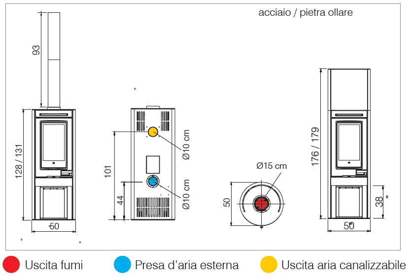 EDILKAMIN 8.1 kW wood stove model TALLY EVO - Image 2