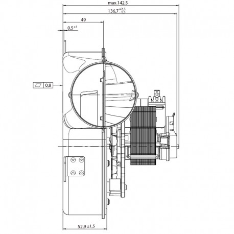 Estrattore fumi EBM G2E152/0020-3030LH-609