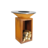 Wood-burning barbecue OFYR CLASSIC STORAGE COR-TEN mod. OCS 85 and OCS 100