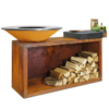Barbecue a legna OFYR ISLAND CORTEN 85 e 100 CERAMIC DARK GREY