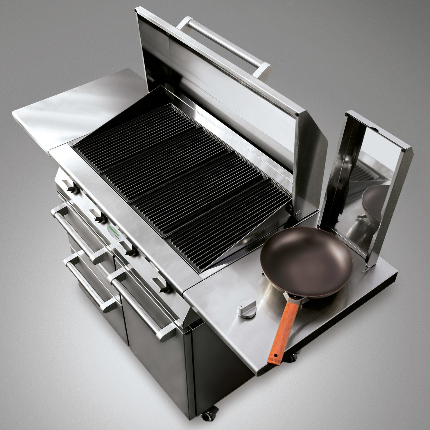 Barbecue a gas pietra lavica acciaio inox portatile piastra 4 bruciatori