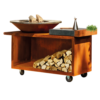 Wood-burning barbecue OFYR ISLAND CORTEN 100 PRO CERAMIC DARK GREY