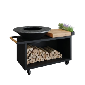 Barbecue a legna OFYR ISLAND BLACK 100 PRO TEAK WOOD