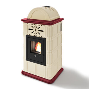 Stufa a pellet in maiolica EVA CALOR modello ROSY 13,8 kW