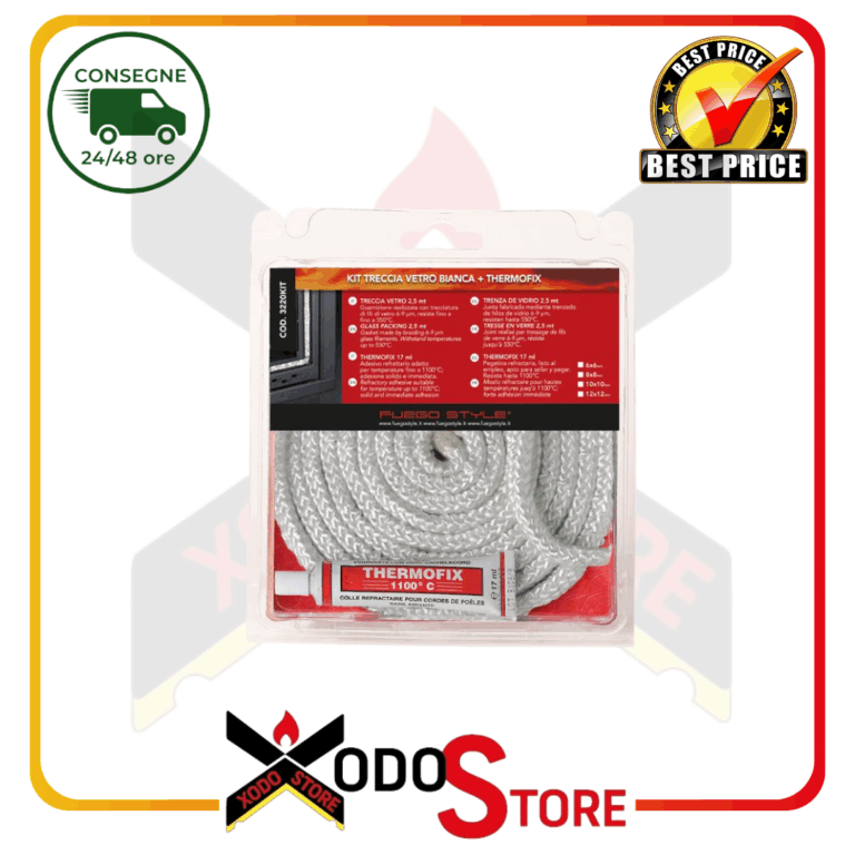 KIT GUARNIZIONE 2,5 MT DI CORDA + COLLA THERMOFIX BIANCO DIAM. 6/8/10/11/12