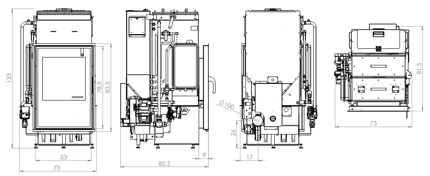 GIROLAMI self-cleaning wood chopping pellet fireplace boiler model TI 28 - 34 - Image 8