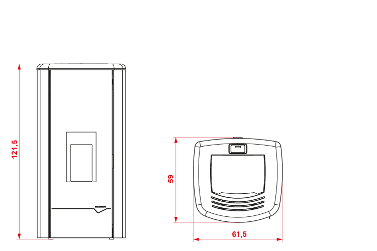 PALAZZETTI ECOFIRE pellet boiler stove model MIRELLA IDRO 9.3-15.4 kW - Image 2