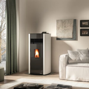 Stufa a pellet PALAZZETTI ECOFIRE modello BIANCA LUX 9 - 12 e 9 - 12 PRO