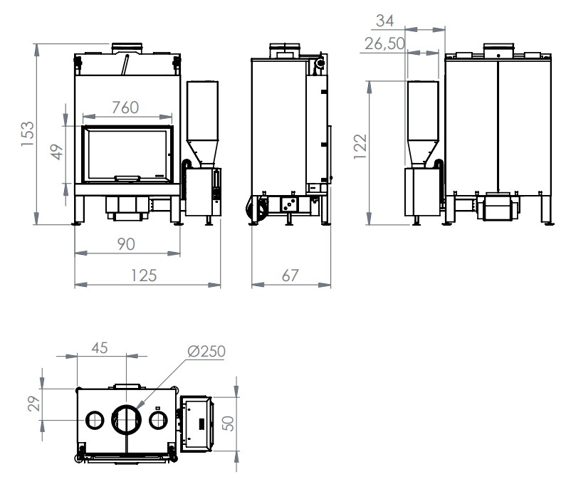 Caminetto Monoblocco policombustibile autopulente GIROLAMI ALFA BIO - immagine 2