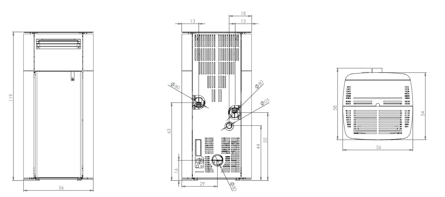 GIROLAMI ventilated multi-fuel stove model SPLIT 9 - 12 - 14 - Image 16