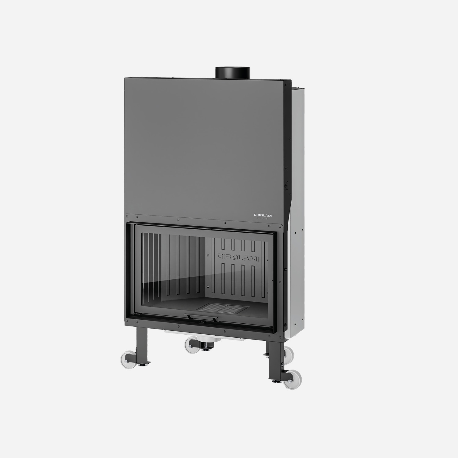 Monobloc wood-burning fireplace GIROLAMI MBS F 80 - 100 - 120 Keraltek or cast iron - Image 2