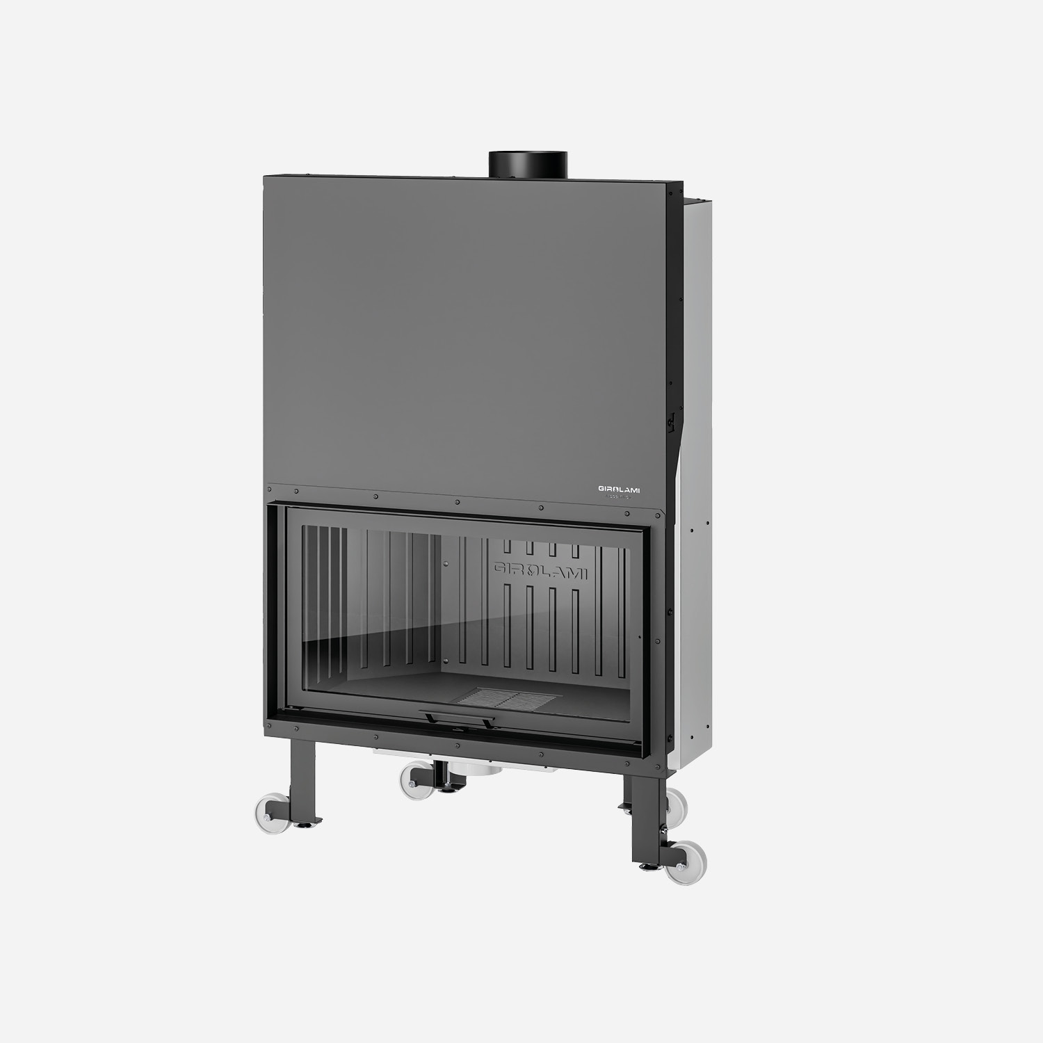 Monobloc wood-burning fireplace GIROLAMI MBS F 80 - 100 - 120 Keraltek or cast iron