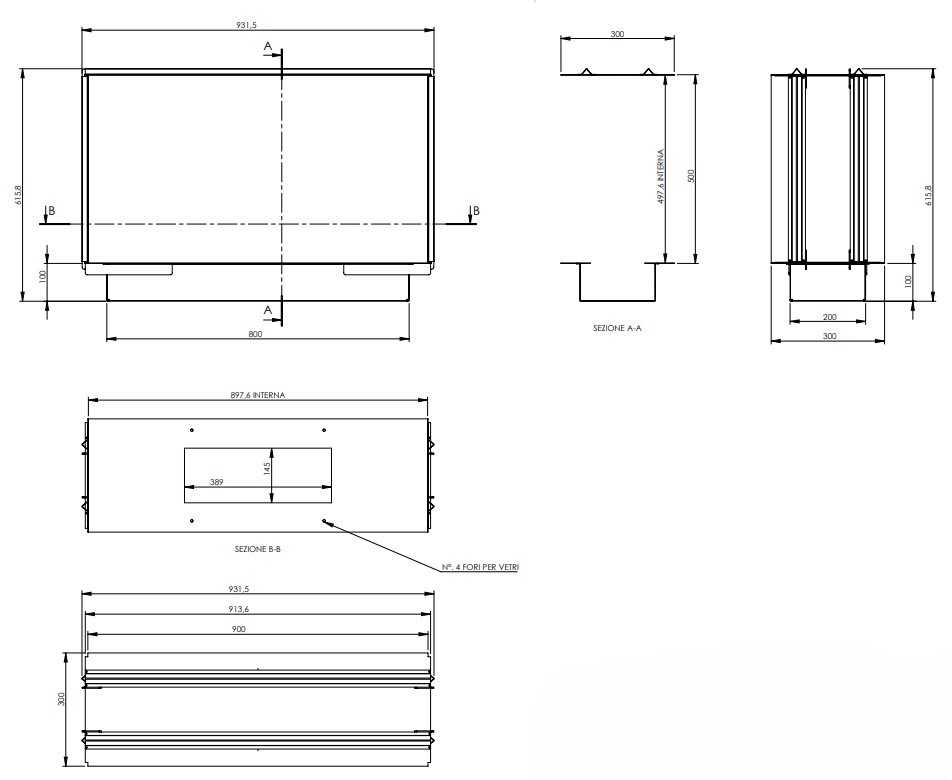 MAISON FIRE Bioethanol Fireplace Model 90 DOUBLE-SIDED BUILT-IN - Image 4