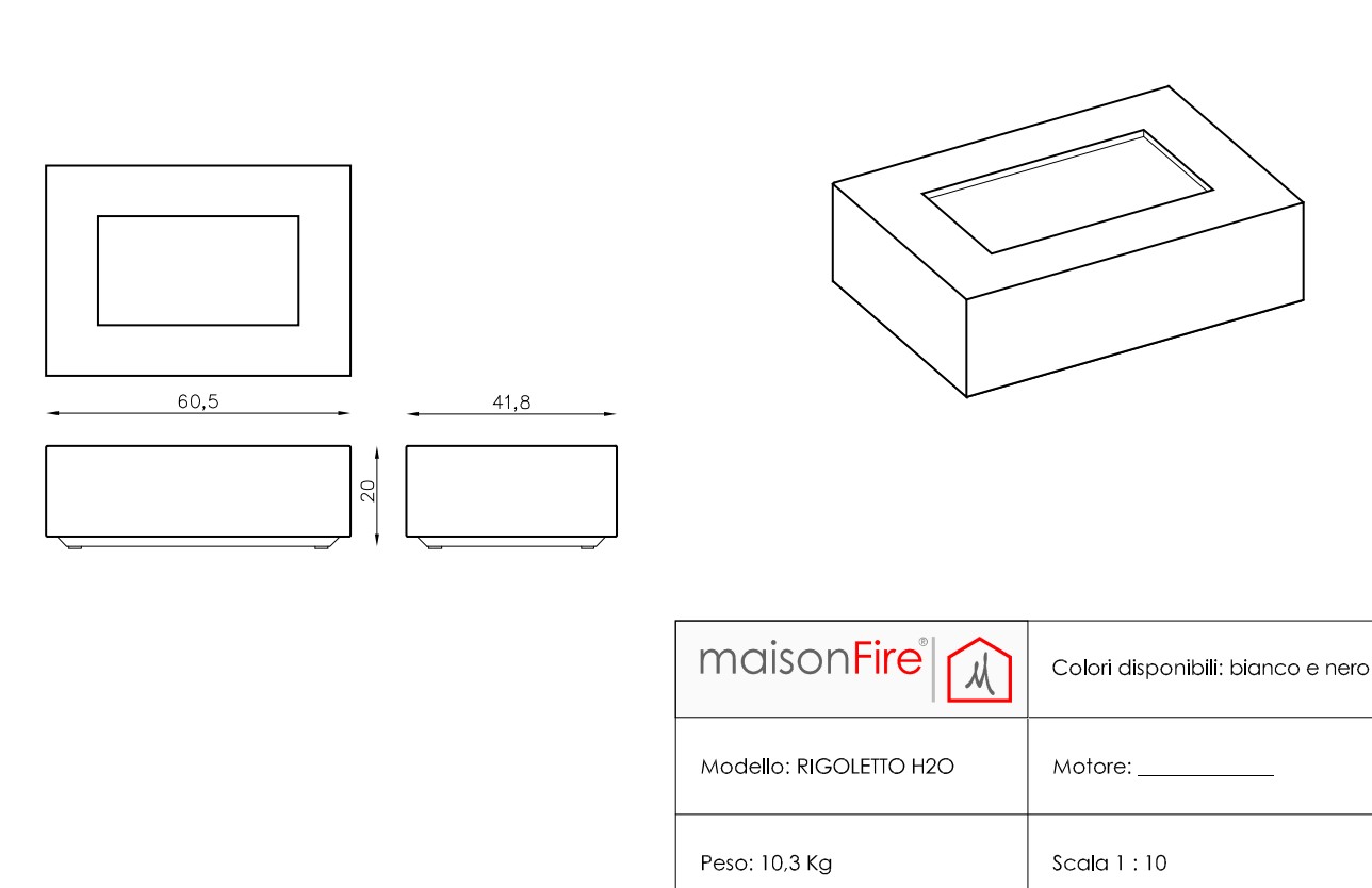 MAISON FIRE electric water fireplace model RIGOLETTO white - black - Image 3