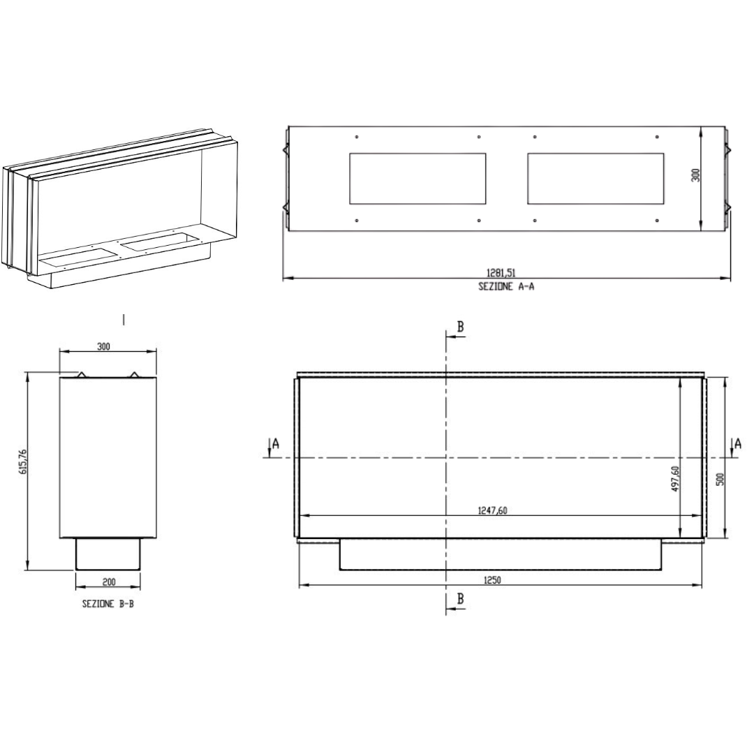 MAISON FIRE Bioethanol Fireplace model 125 DOUBLE-SIDED BUILT-IN - Image 4