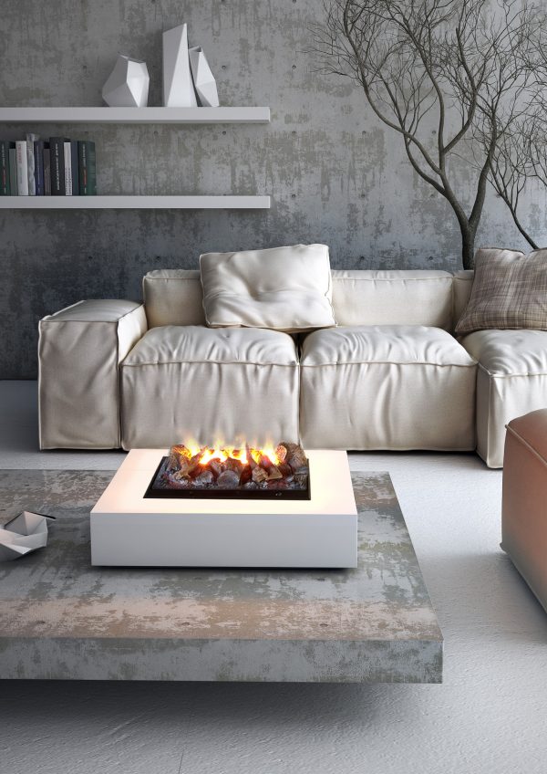 Caminetto elettrico ad acqua MAISON FIRE modello RIGOLETTO bianco - nero