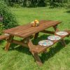 Tavolo da picnic in legno LOSA modello PICNIC OASI 177x154x74 cm