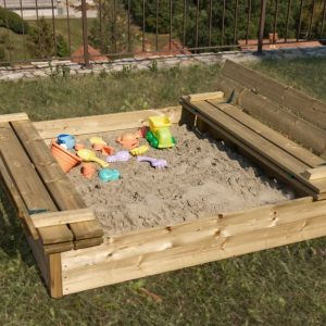 Sabbiera in legno LOSA modello SABBIER. SMART 112x112 cm
