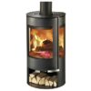 Round wood-burning stove 3 glazed sides ADURO model 9.6