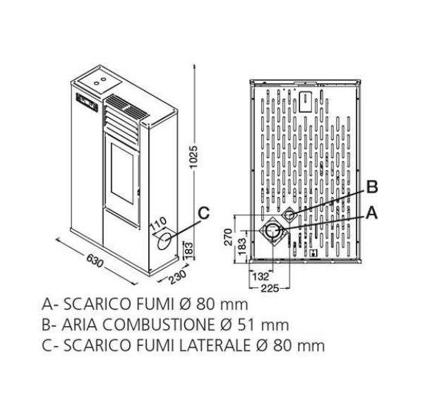 Pellet stove PUNTO FUOCO EVA CALOR model SUSY 7.5 kW slim - Image 2