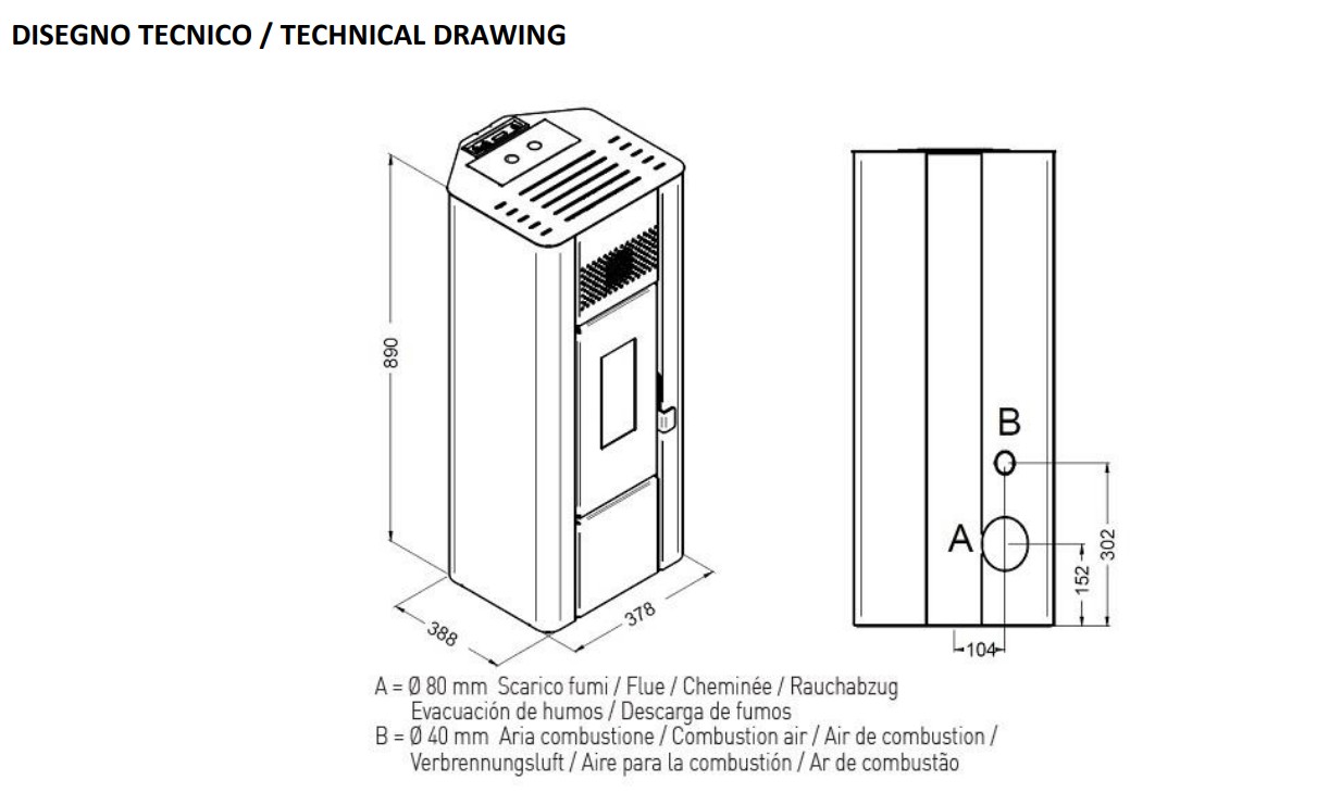 Pellet stove PUNTO FUOCO EVA CALOR model LILLI 6.3 kW - Image 2
