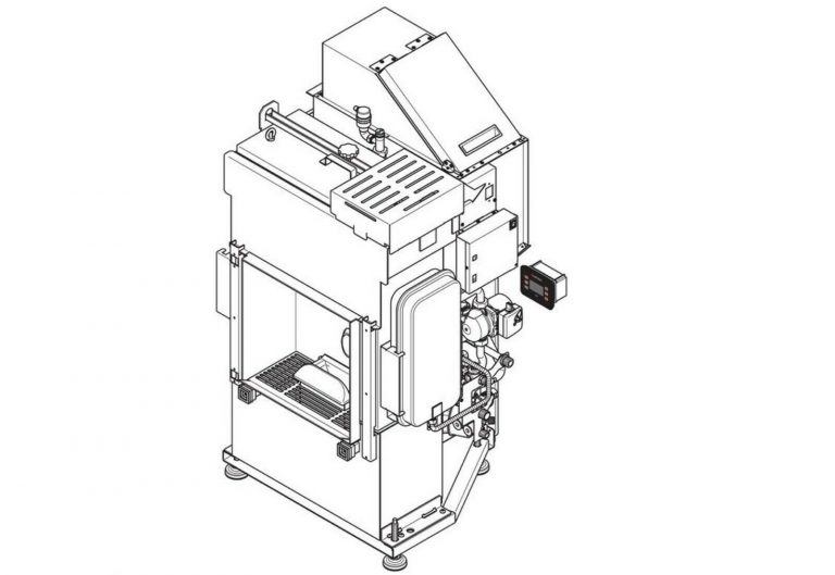 Termocamino a pellet MONTEGRAPPA modello MB pellet W 27 kW