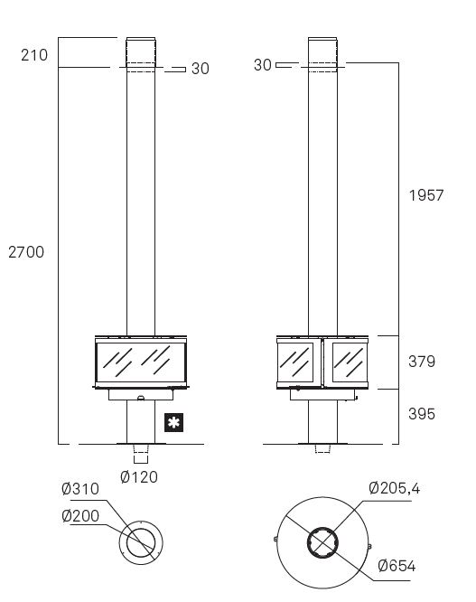 ROCAL central wood-burning fireplace model RONDE CENTRAL - Image 4