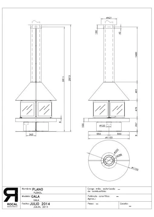 ROCAL wood-burning fireplace model GALA ————————— – SEND EMAIL FOR SUPER DISCOUNTED PRICE - Image 3
