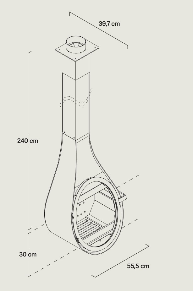 ROCAL front wood-burning fireplace model MINI DROP - Image 4