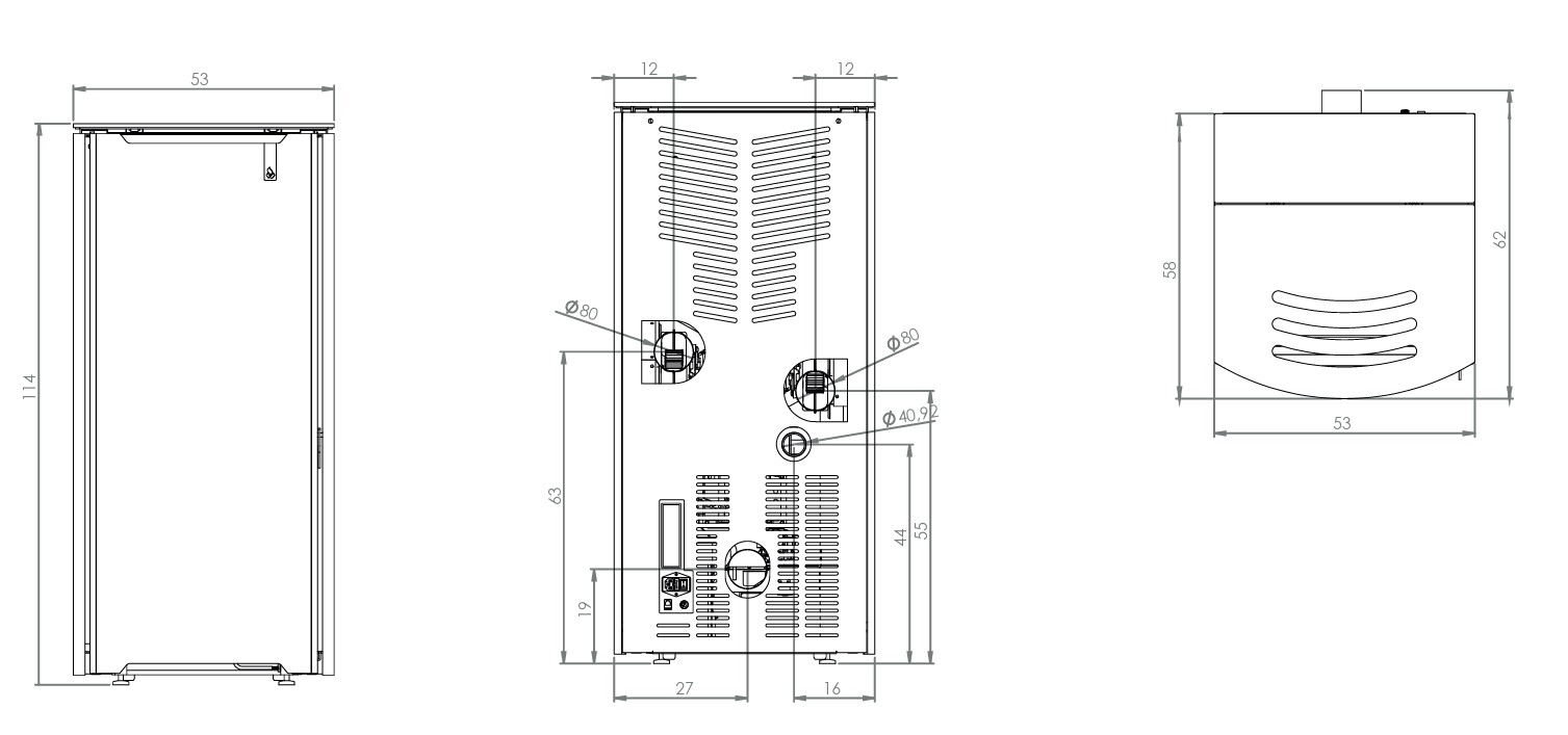 GIROLAMI ventilated and ducted pellet stove model FLOW 9 - 12 - 14 - Image 8