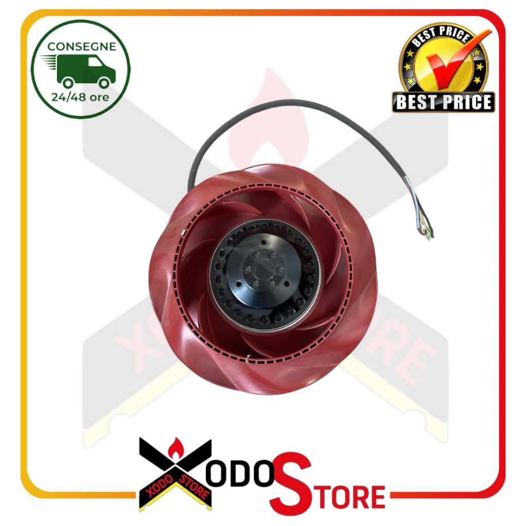 Centrifugal fan Diameter : 190 mm Height : 68.5 mm Power: 52 Watt for pellet stoves code 14706113