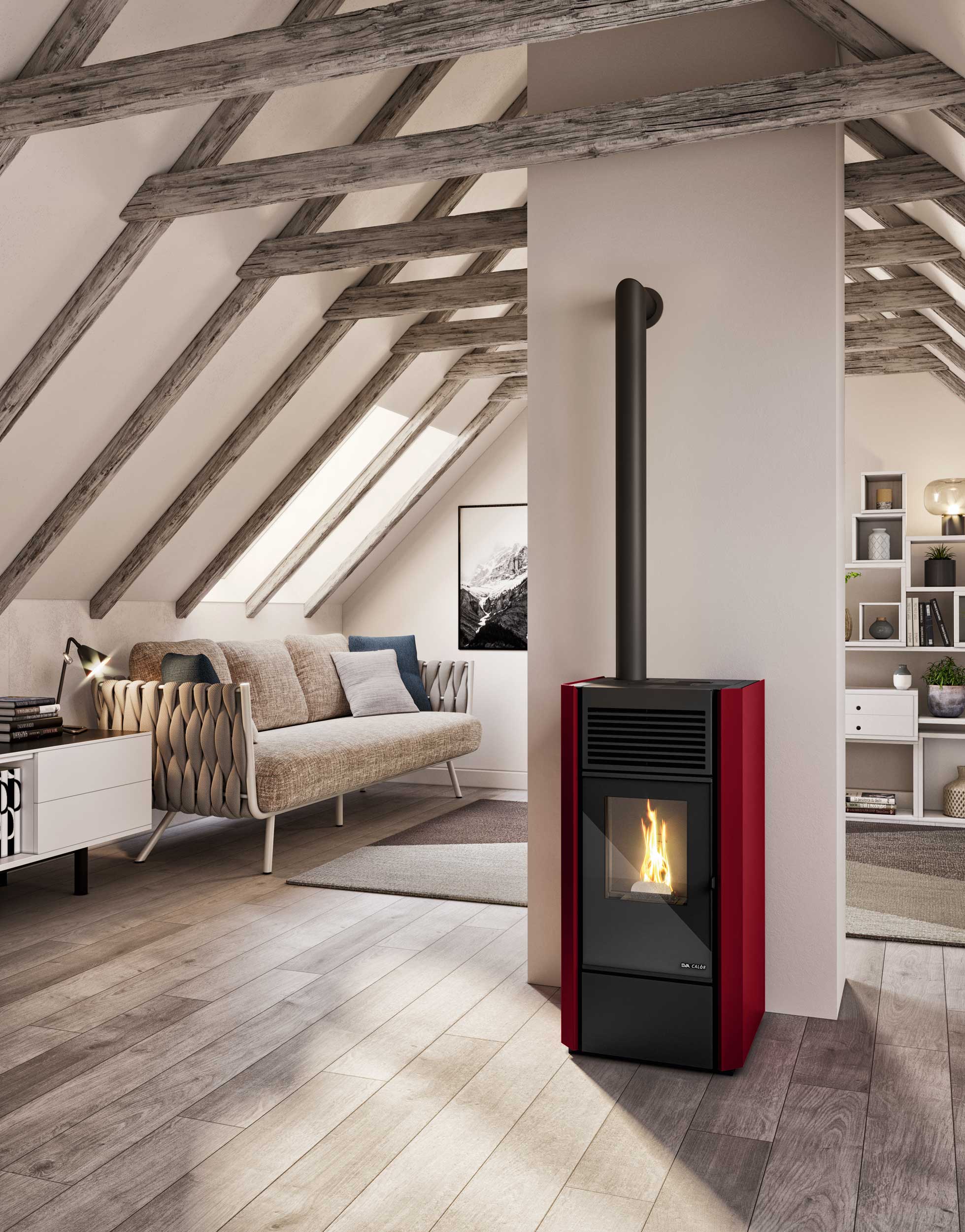 Stufa pellet ermetica EVA CALOR modello NORA 7,6 kW - immagine 6