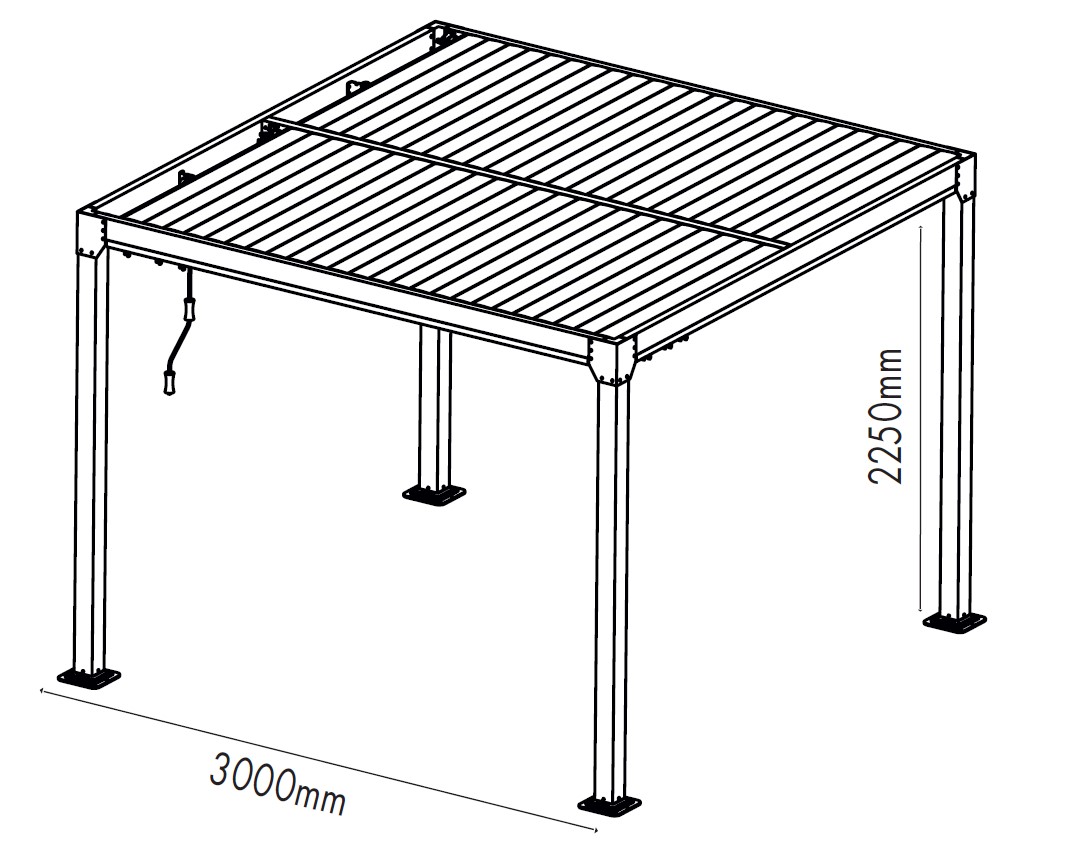 pergola di alluminio motorizzata all'aperto di 3X3 3x4 3x5 con Grey Roller  Blinds