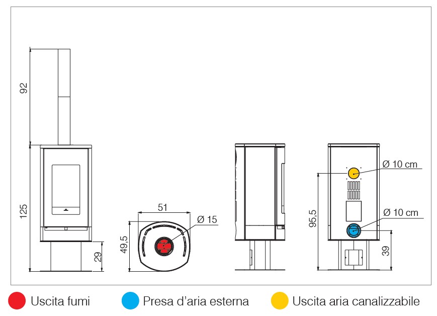 Stufa a legna 5 stelle EDILKAMIN modello CODE J EVO2 - immagine 3