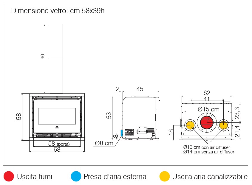 EDILKAMIN 5-star wood-burning insert model FIREBOX EVO 54 - Image 4