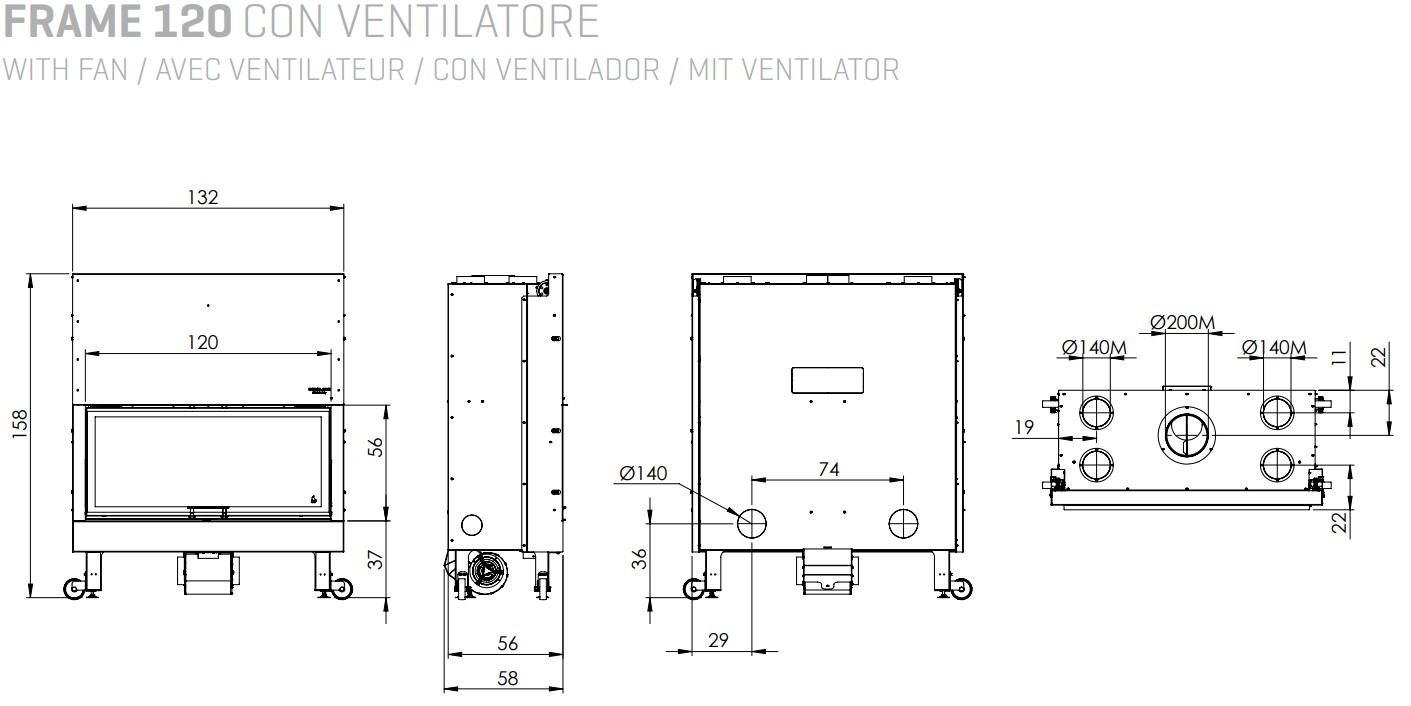 Caminetto monoblocco 5 Stelle a legna GIROLAMI FRAME 120 - immagine 6