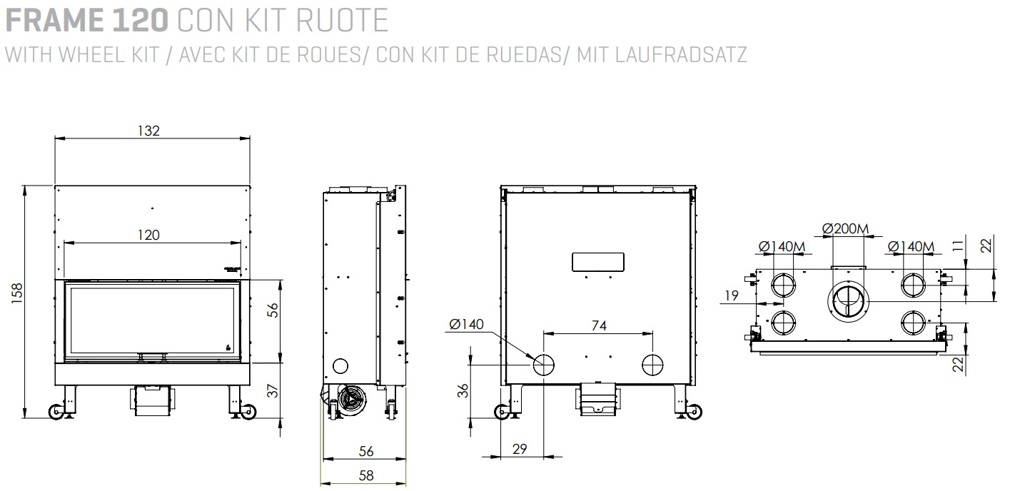 Caminetto monoblocco 5 Stelle a legna GIROLAMI FRAME 120 - immagine 5