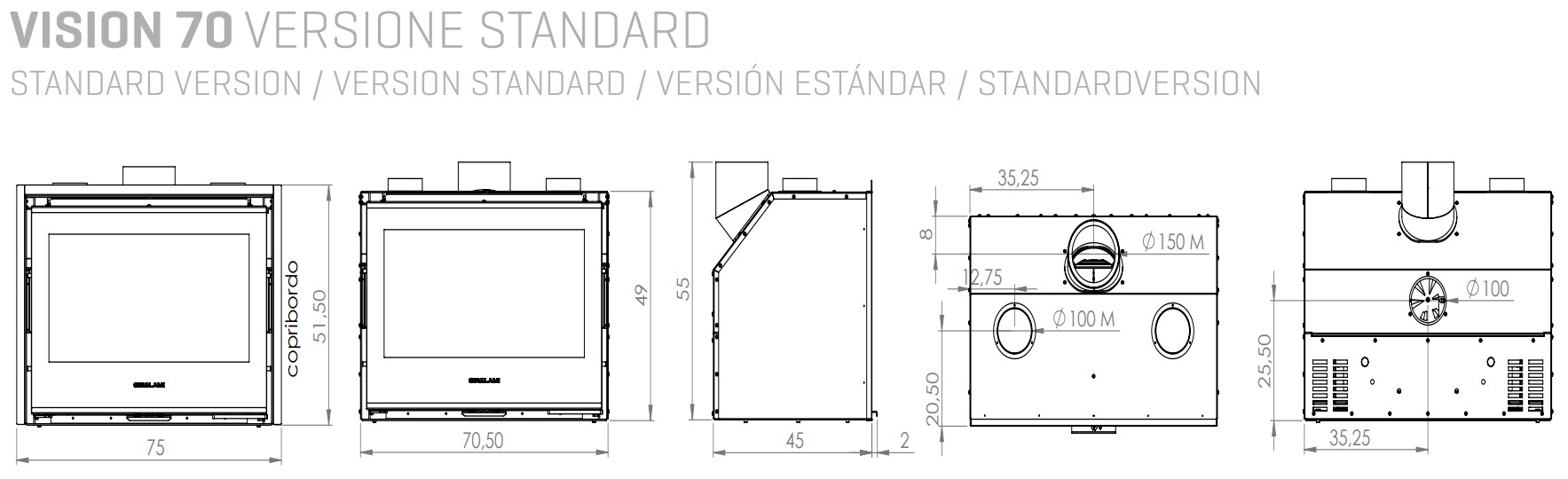 5-star ventilated wood-burning insert GIROLAMI VISION 70 - 80 - Image 5