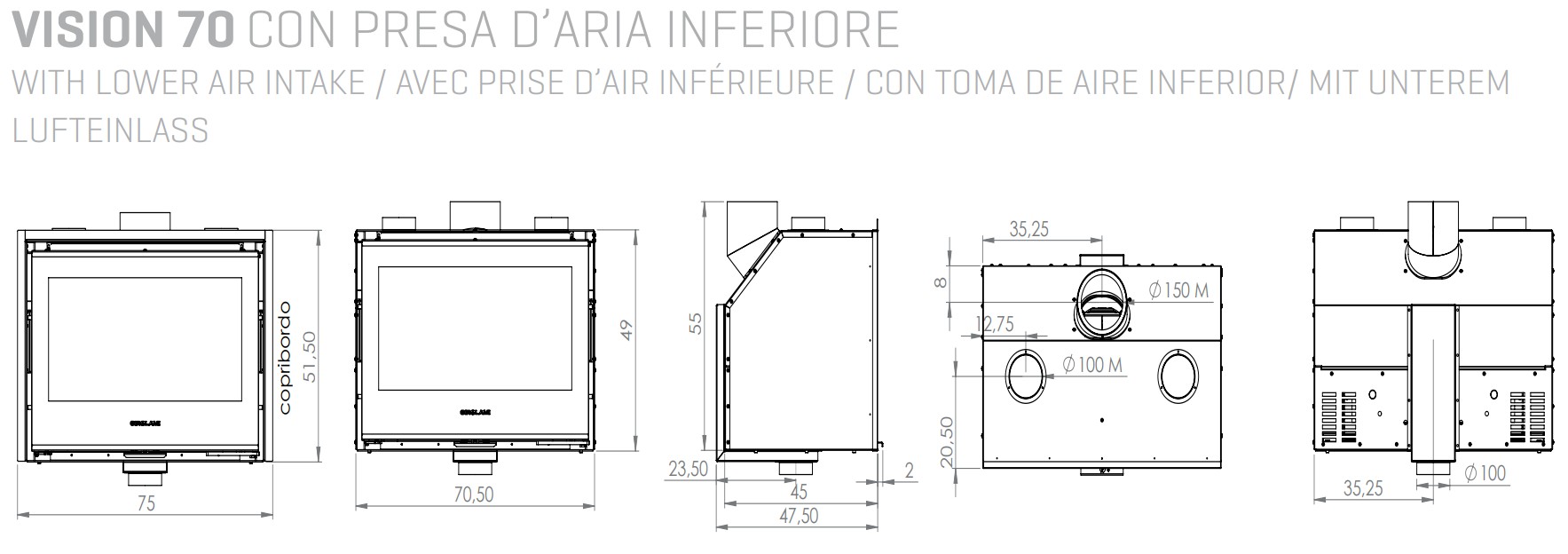 5-star ventilated wood-burning insert GIROLAMI VISION 70 - 80 - Image 4