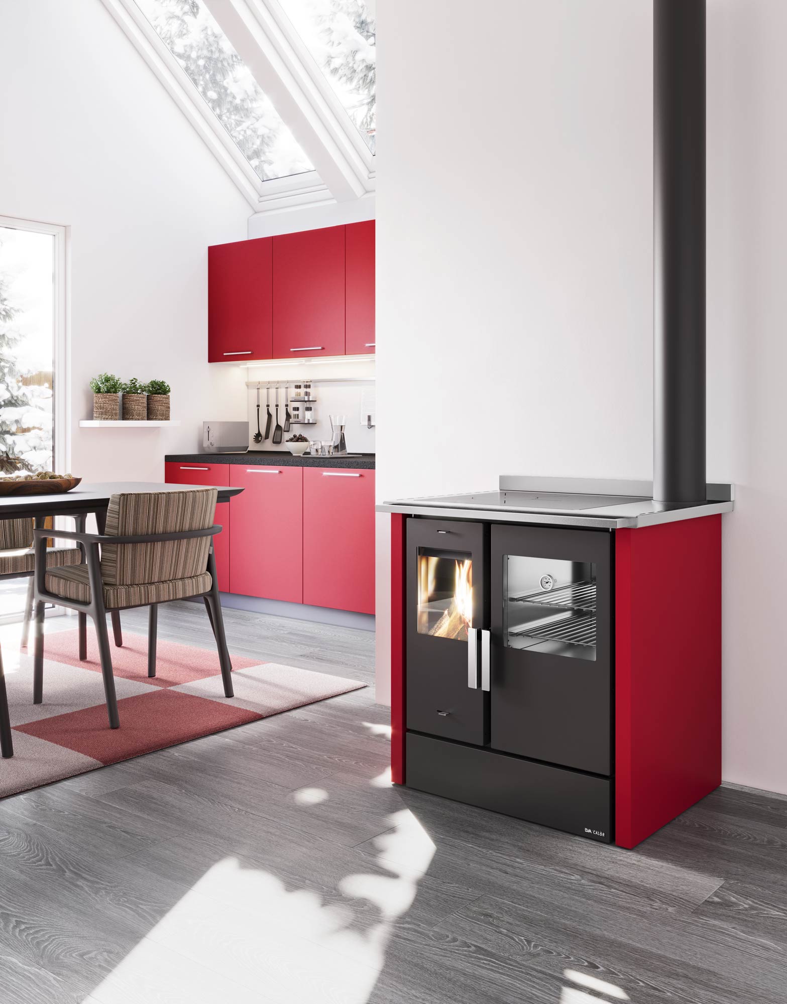 Cucina a legna economica con forno EVA CALOR modello ELVIRA - ELVIRA ECO - immagine 5