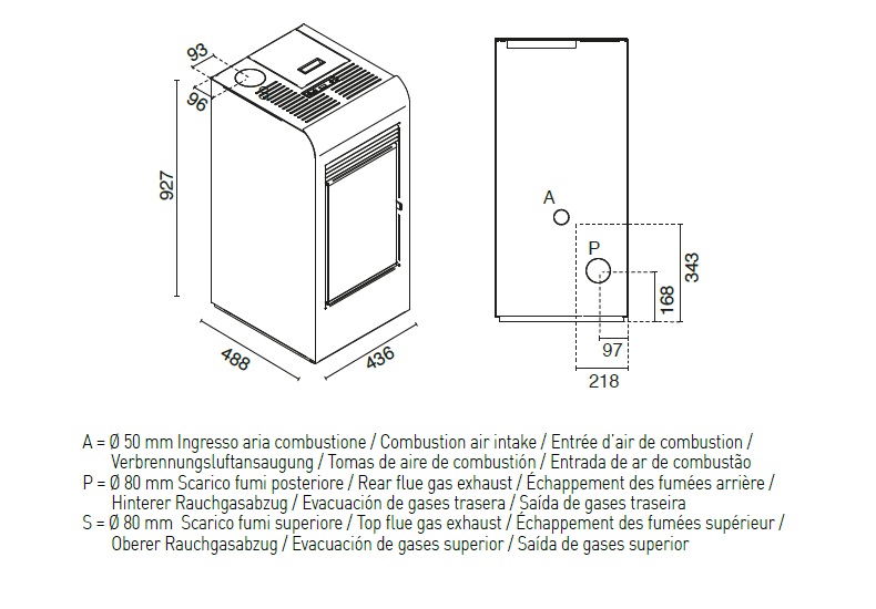 Stufa a pellet 5 Stelle EVA CALOR modello RITA PLUS - RITA PLUS ECO 9,5 kW - immagine 7
