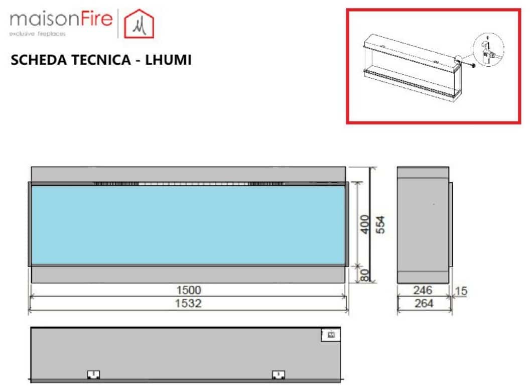 MAISON FIRE electric fireplace model LHUMI 2 kW - Image 6