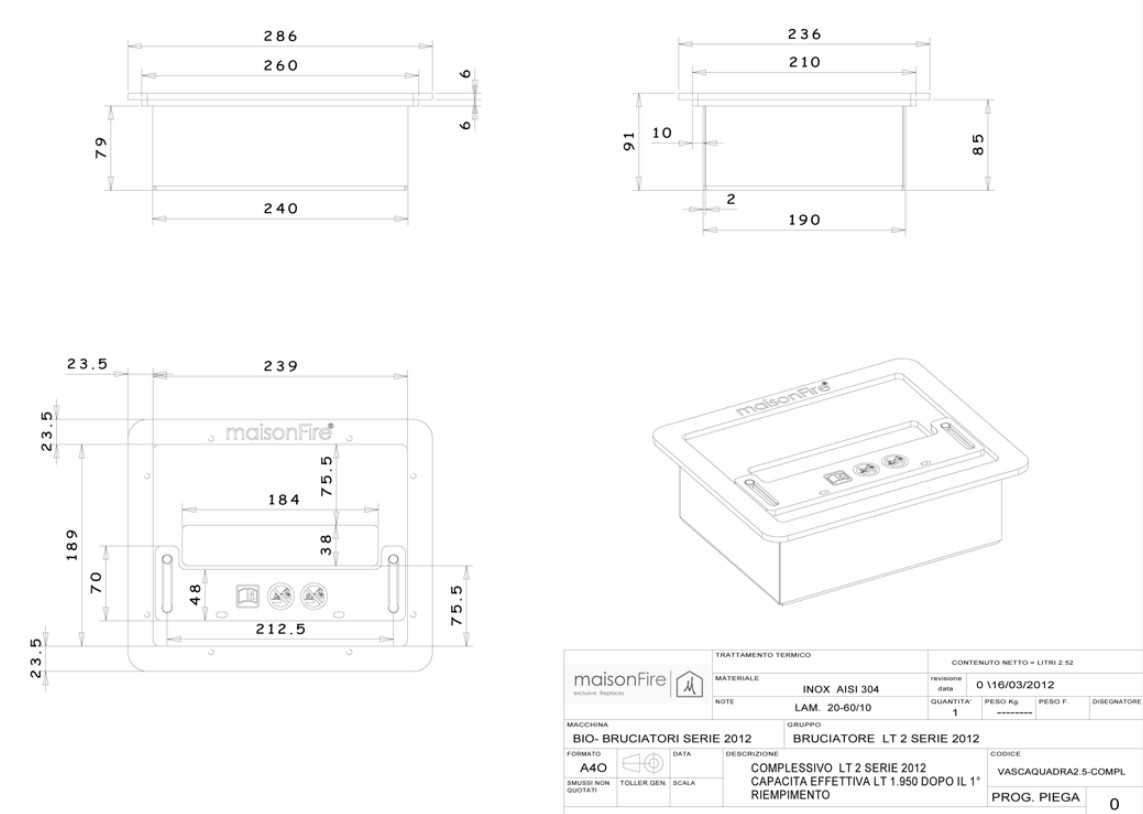 Bioethanol fireplace MAISON FIRE model SQUARE BURNER - Image 4