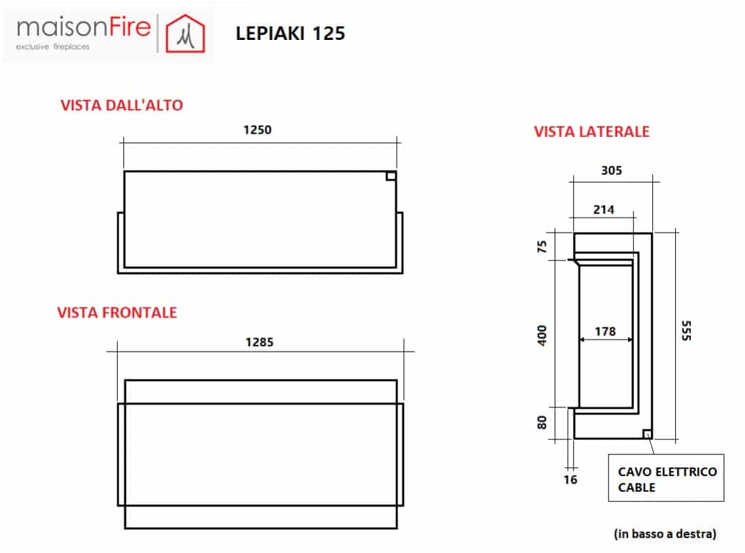 MAISON FIRE electric fireplace model LEPIAKI 125 - Image 5