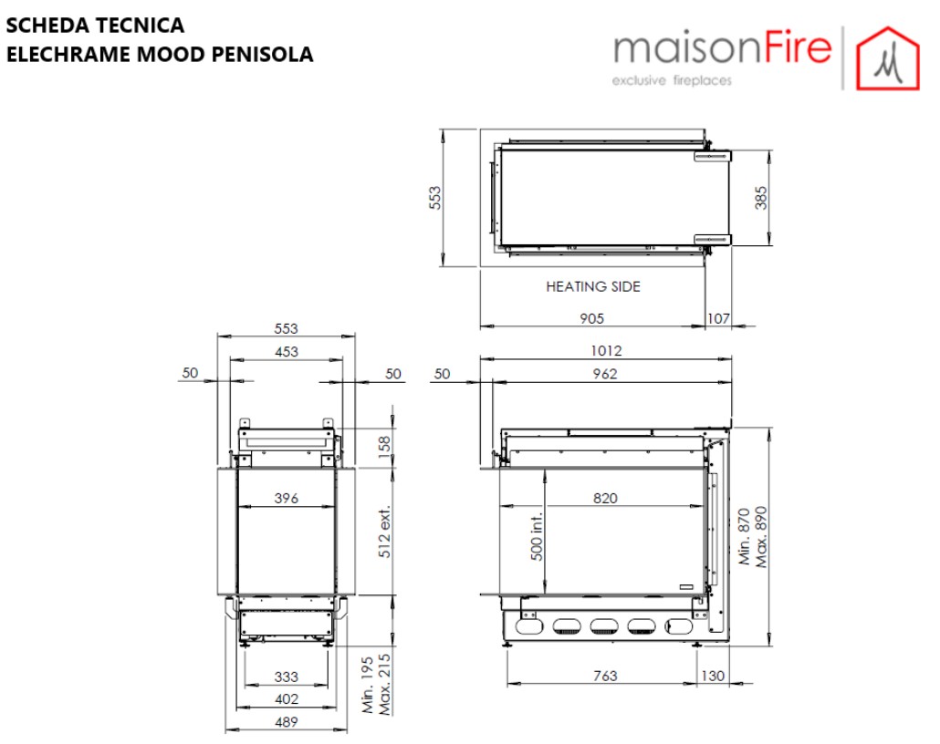 Electric fireplace MAISON FIRE model ELECHARME PENINSULA 800-500 - Image 7