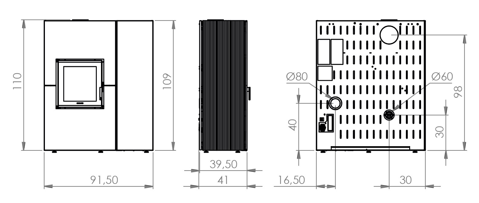 Stufa ibrida legna-pellet GIROLAMI modello TWIN SLIM 9 - 12 - Image 6