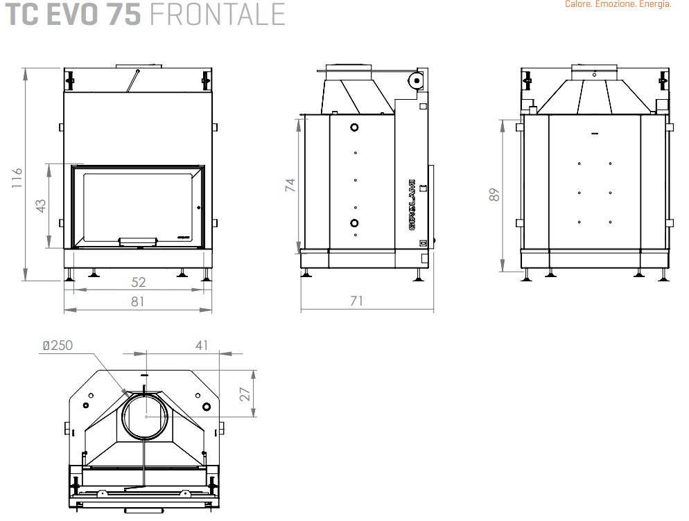 GIROLAMI wood-burning fireplace boiler model TC EVO 75 - Image 3